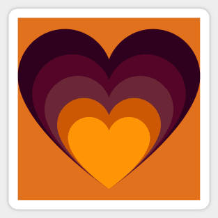 Autumn gradient heart - burgundy Sticker